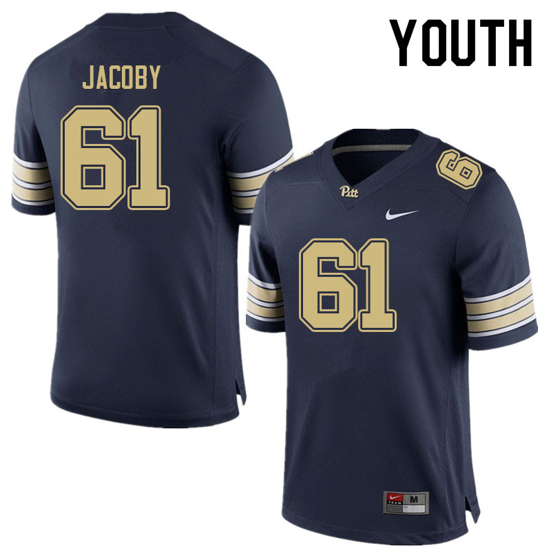 Youth #61 Ryan Jacoby Pitt Panthers College Football Jerseys Sale-Navy